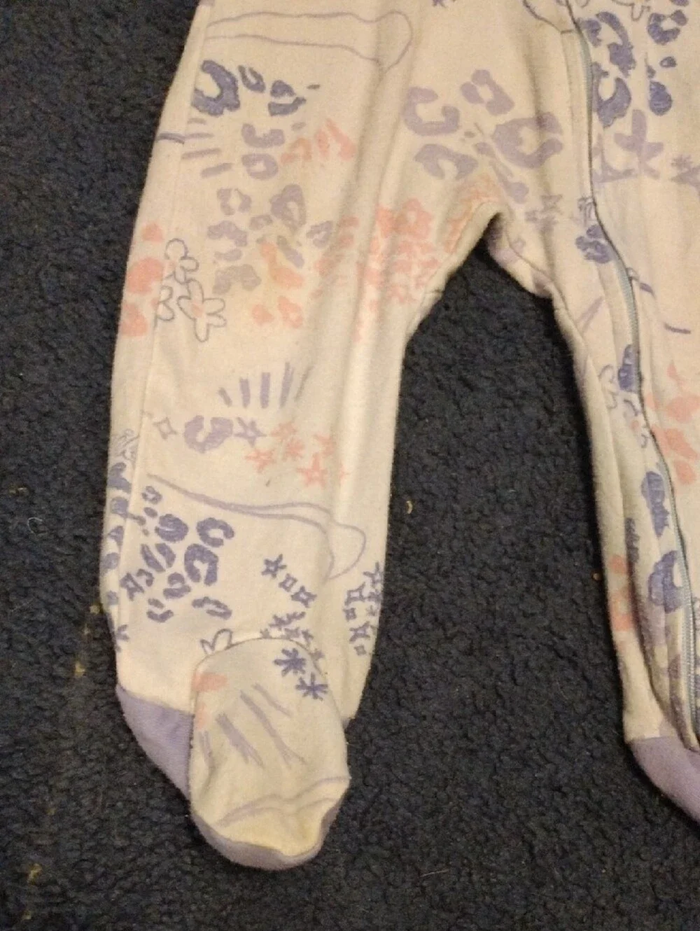 Nike Cream Footed One-Piece with Lavender and Peach Accents